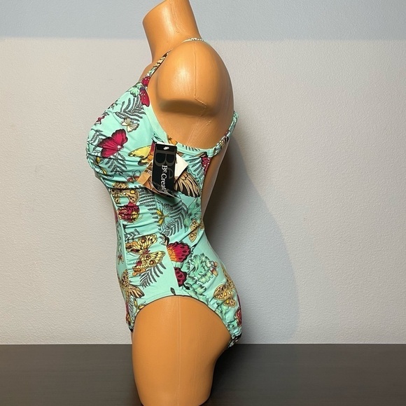 Nwt Vintage Be Creative Underwire Butterfly Crisscross Back One Piece (SW19) - Picture 7 of 10
